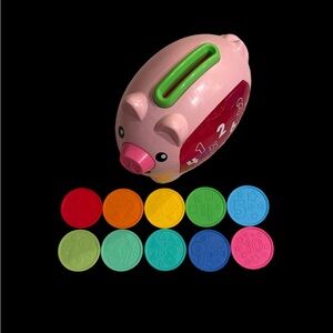 Fisher-Price Pink Piggy Bank with Colorful Coins